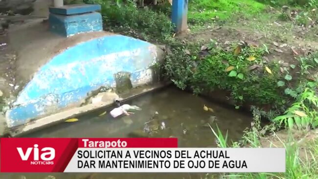 Tarapoto: solicitan a vecinos del Achual dar mantenimiento de ojo de agua Tarapoto: solicitan a vecinos del Achual dar mantenimiento de ojo de agua