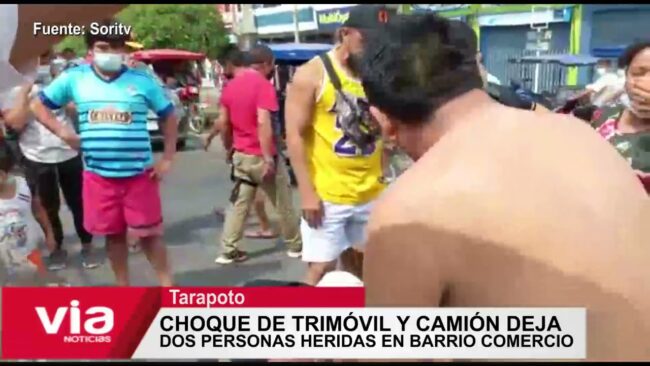 Choque de trimóvil y camión deja dos personas heridas en barrio Comercio Choque de trimóvil y camión deja dos personas heridas en barrio Comercio