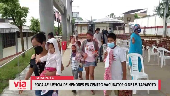 Poca afluencia de menores en centro vacunatorio de I.E. Tarapoto