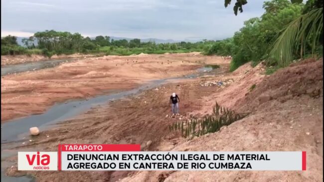 Denuncian extracción ilegal de material agregado en cantera de rio Cumbaza Denuncian extracción ilegal de material agregado en cantera de rio Cumbaza