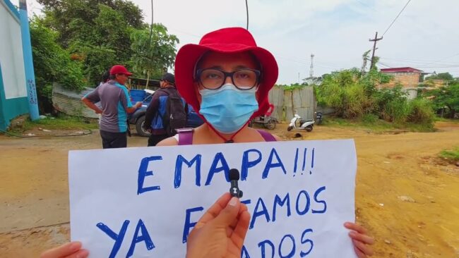 Protestan en la planta de Emapa San Martín por desabastecimiento de agua Protestan en la planta de Emapa San Martín por desabastecimiento de agua