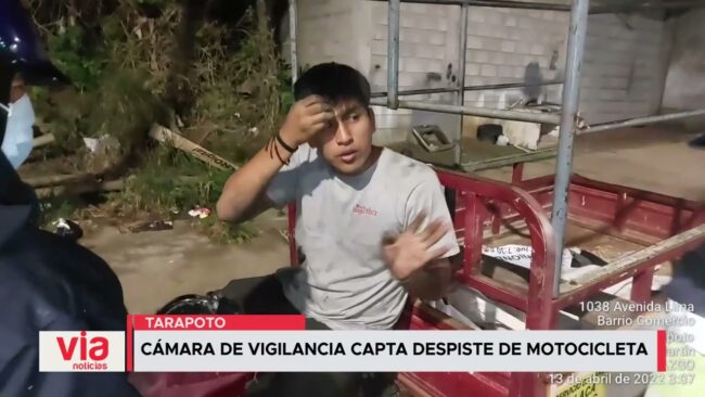 Tarapoto: cámara de vigilancia capta despiste de motocicleta Tarapoto: cámara de vigilancia capta despiste de motocicleta
