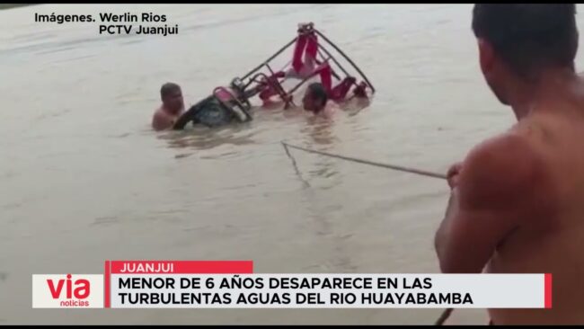 Menor de 6 años desaparece en las turbulentas aguas del rio Huayabamba