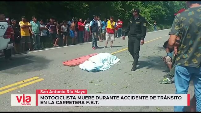 Motociclista muere durante accidente de tránsito en la carretera F.B.T. Motociclista muere durante accidente de tránsito en la carretera F.B.T.
