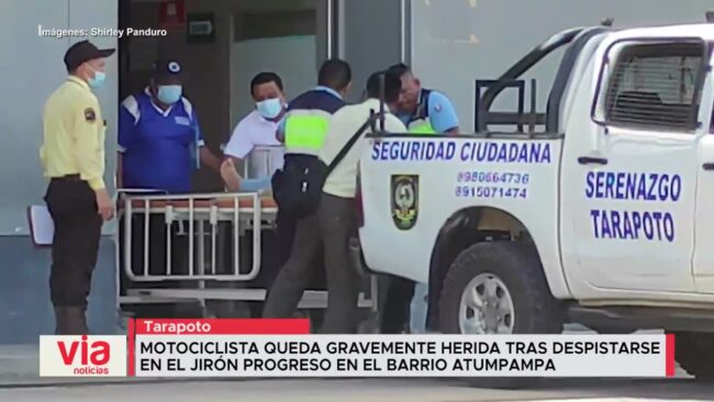 Motociclista queda gravemente herida tras despistarse en el Jr. Progreso en el Barrio Atumpampa Motociclista queda gravemente herida tras despistarse en el Jr. Progreso en el Barrio Atumpampa