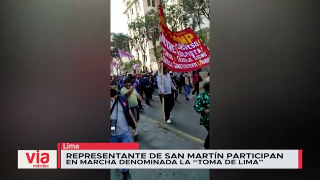 Representante de San Martín participan  en marcha denominada la “Toma de Lima”