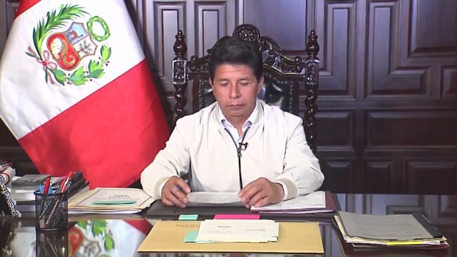 Pedro Castillo pretendió dar golpe de estado para continuar en el cargo