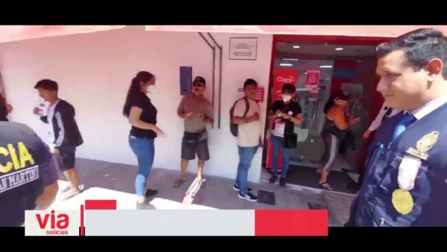 Realizan operativo disuasivo en inmediaciones de entidades financieras de Tarapoto