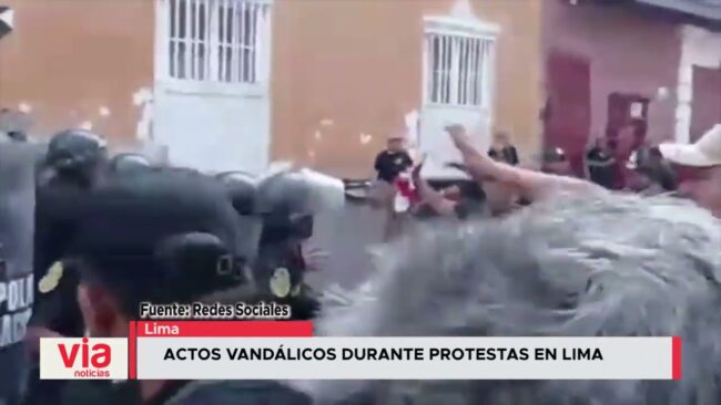 Actos vandálicos durante protesta en Lima