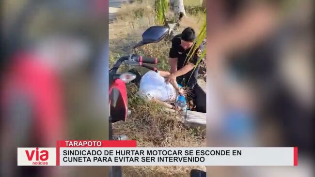 Sindicado de hurtar motocar se esconde en cuneta para evitar ser intervenido Sindicado de hurtar motocar se esconde en cuneta para evitar ser intervenido