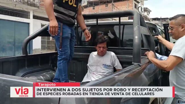 Intervienen a dos sujetos por robo y receptación de especies robadas en tienda de venta de celulares Intervienen a dos sujetos por robo y receptación de especies robadas en tienda de venta de celulares