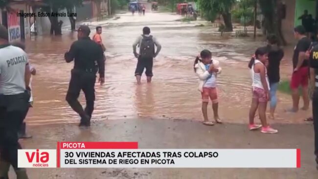 30 viviendas afectadas tras colapso del sistema de riego en Picota