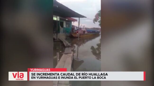 Se incrementa caudal de río Huallaga en Yurimaguas e inunda el puerto La Boca