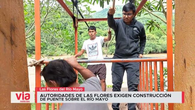 Autoridades de Las Flores exigen construcción de puente sobre el río Mayo Autoridades de Las Flores exigen construcción de puente sobre el río Mayo