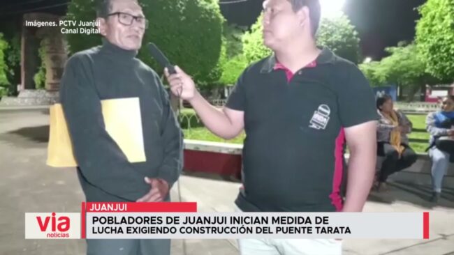 Pobladores de Juanjui inician medida de lucha exigiendo construcción del puente Tarata
