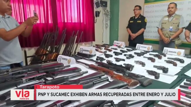PNP y Sucamec exhiben armas recuperadas entre enero y julio