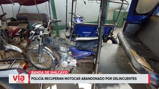 Policía recupera motocar abandonado por delincuentes