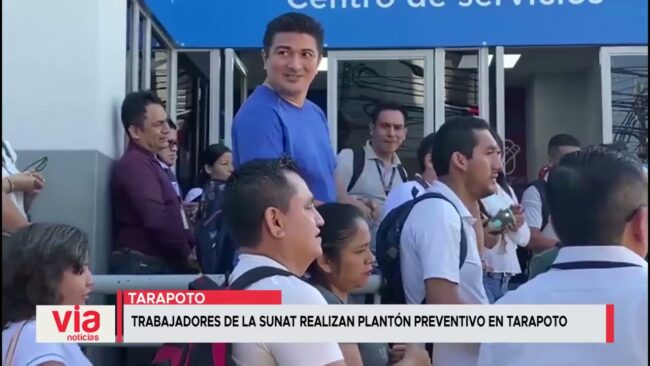 Trabajadores de la Sunat realizan plantón preventivo en Tarapoto Trabajadores de la Sunat realizan plantón preventivo en Tarapoto