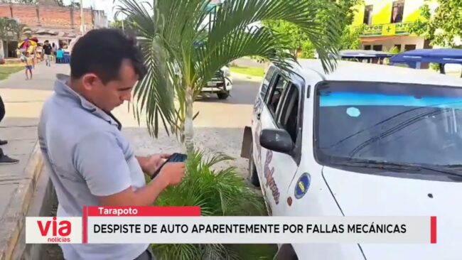 Despiste de auto aparentemente por fallas mecánicas