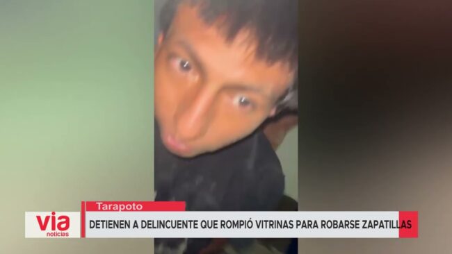 Detienen a delincuente que rompió vitrinas para robarse zapatillas Detienen a delincuente que rompió vitrinas para robarse zapatillas