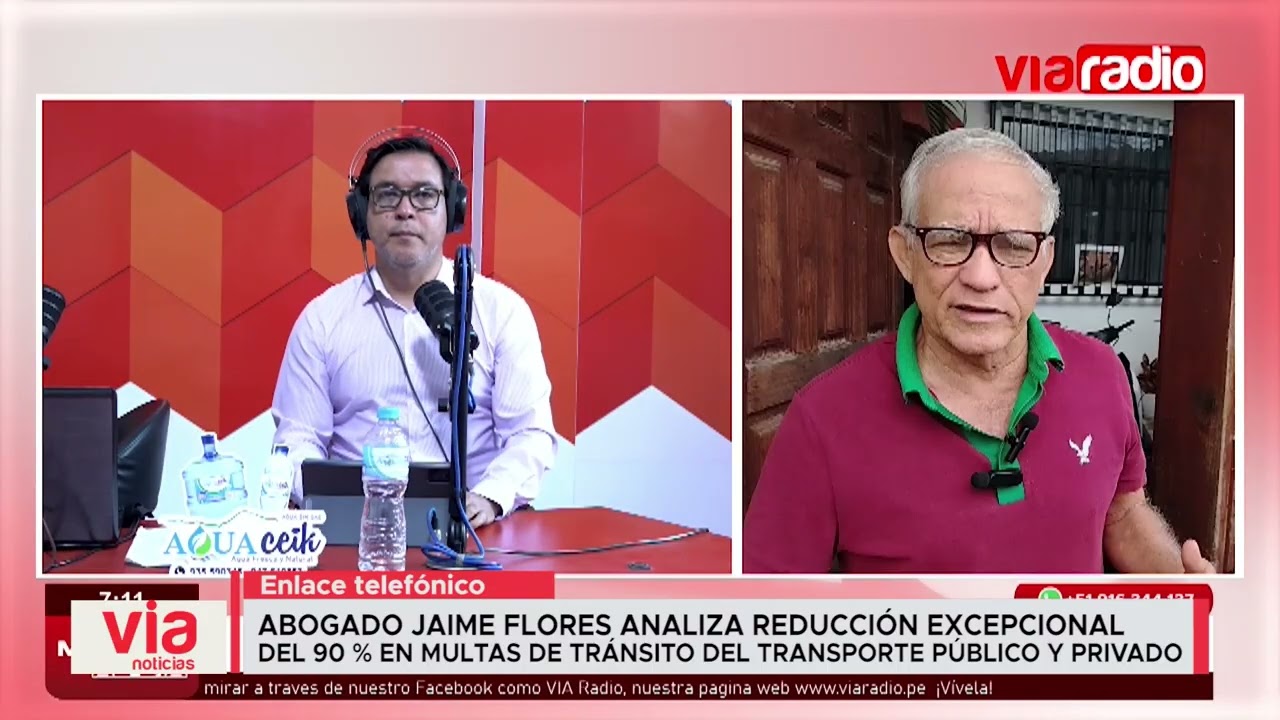 Abg. Jaime Flores analiza reducción excepcional del 90% en multas de tránsito Abg. Jaime Flores analiza reducción excepcional del 90% en multas de tránsito