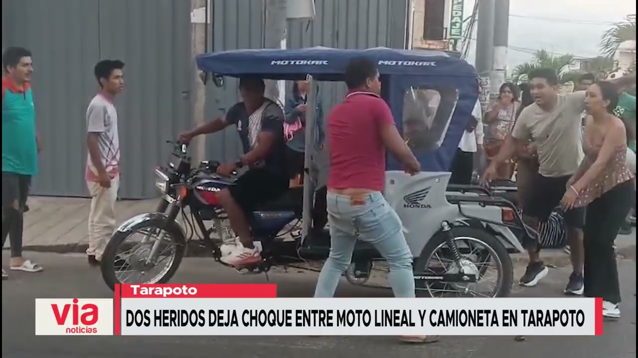 Dos heridos deja choque entre moto lineal y camioneta en Tarapoto Dos heridos deja choque entre moto lineal y camioneta en Tarapoto